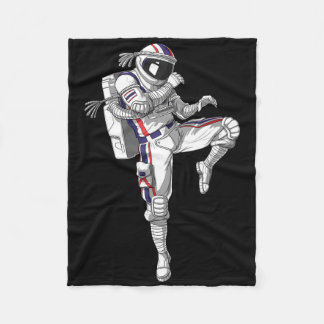 Astronaut Muay Thai Boxing Karate Kickboxing Marti フリースブランケット