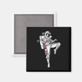 Astronaut Muay Thai Boxing Karate Kickboxing Marti マグネット (正面/裏面)