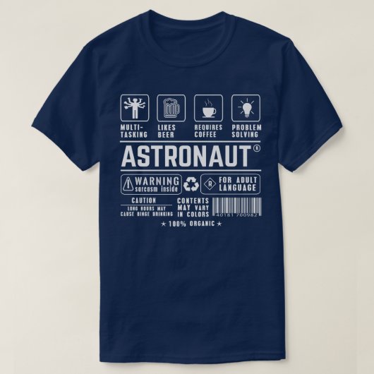 Astronaut Multitasking Beer Coffee Problem Solving Tシャツ (デザイン正面)