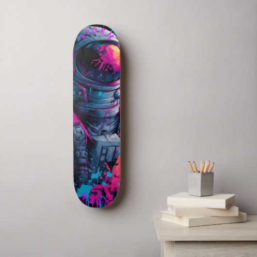 Astronaut Neon Graffiti Art – 限定版 スケートボード (ウォールアート)