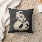 Astronaut on a Space Panda Surreal Weird and Fun クッション (ブランケット)