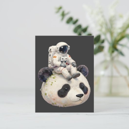 Astronaut on a Space Panda Surreal Weird and Fun ポストカード (スタンド正面)