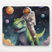 Astronaut on Dino in Space マウスパッド (正面)