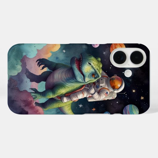 Astronaut on Dino in Space Case-Mate iPhoneケース (裏面 (横))