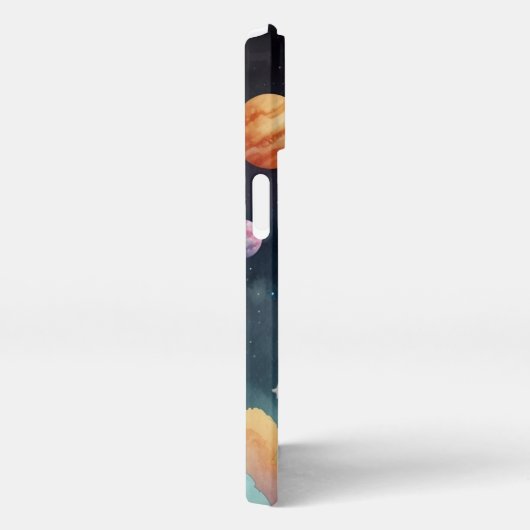 Astronaut on Dino in Space iPhoneケース (右側面)