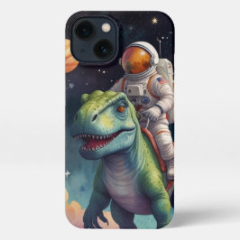 Astronaut on Dino in Space iPhone 13ケース