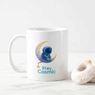 Astronaut on Moon Mug – ステイコズミックスペースギフト コーヒーマグカップ