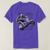 Astronaut On Moped Driving Driver Space Universe Tシャツ (デザイン正面)