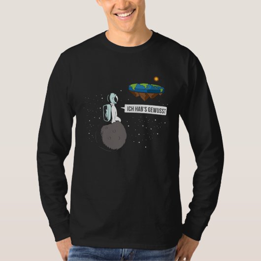 Astronaut on the Moon Flat Earth Society Flat Eart Tシャツ (正面)