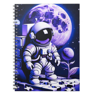 Astronaut on top of a puzzle ノートブック