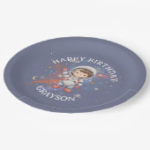 Astronaut Outer Space Boy Birthday ペーパープレート (アングル)