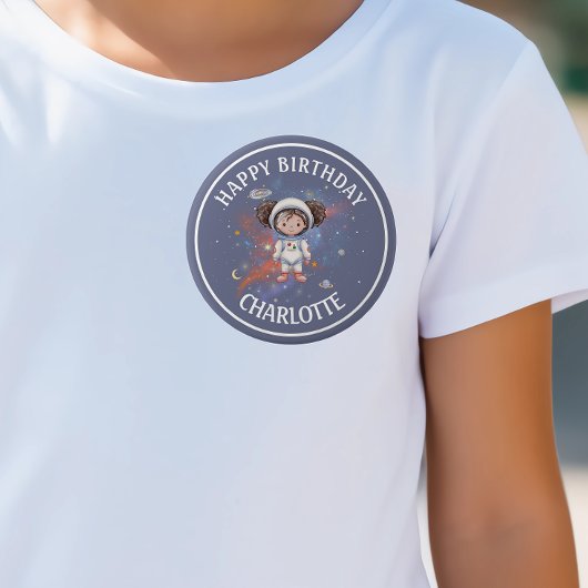 Astronaut Outer Space Boy Birthday 缶バッジ