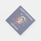 Astronaut Outer Space Girl Birthday スタンダードランチョンナプキン (角)
