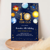 Astronaut Outer Space Planet Galaxy 10th Birthday  招待状