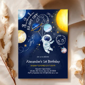 Astronaut Outer Space Planet Galaxy Birthday 招待状