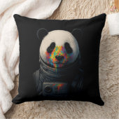 Astronaut Panda with Neon Paint Splash クッション (ブランケット)