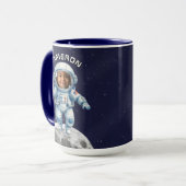 Astronaut Photo Outer Space Moon Kids マグカップ (正面左)