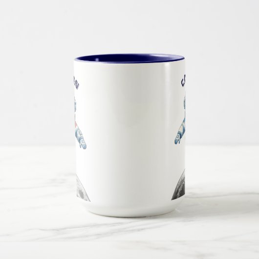 Astronaut Photo Outer Space Moon Kids マグカップ (中央)