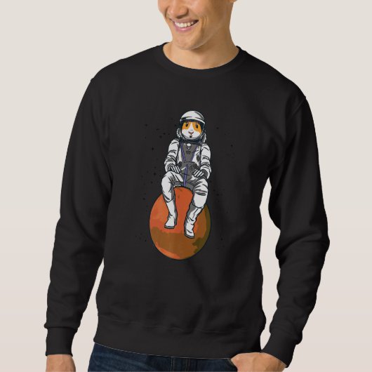 Astronaut Pig Graphic Guinea Pig Owner Pet Cavy An スウェットシャツ (正面)