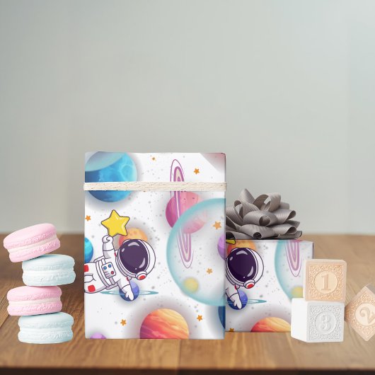Astronaut & Planets Wrapping Paper ラッピングペーパー