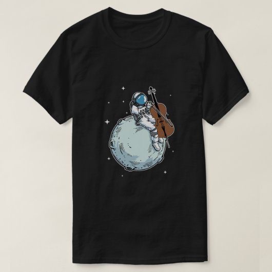 Astronaut Playing Cello Music Cello Lover Gift Tシャツ (デザイン正面)