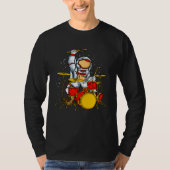 Astronaut Plays Drummer Galaxy Space Children Tシャツ (正面)