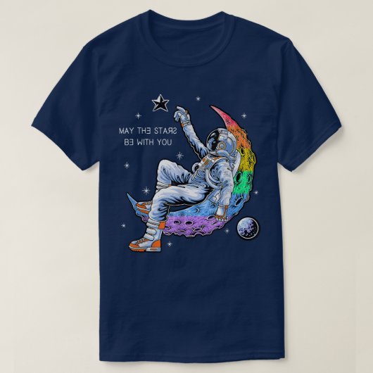 Astronaut Pride Space Man On The Moon LGBT+  Tシャツ (デザイン正面)