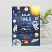Astronaut Reach Four The Stars 4歳の誕生日 招待状 (スタンド正面)
