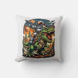 Astronaut Riding a T-Rex – Epic Space Dinosaur クッション