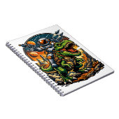 Astronaut Riding a T-Rex – Epic Space Dinosaur ノートブック (右側)