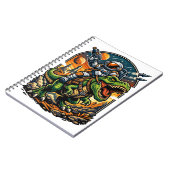 Astronaut Riding a T-Rex – Epic Space Dinosaur ノートブック (左側)