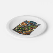 Astronaut Riding a T-Rex – Epic Space Dinosaur ペーパープレート (アングル)