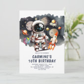 Astronaut Rocket Trip 10歳の誕生日 招待状 (スタンド正面)