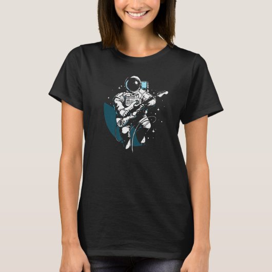 Astronaut rocks with guitar tシャツ (正面)