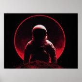 Astronaut Silhouette on Red Planet with Dark Sun ポスター (正面)