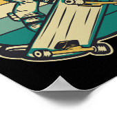 Astronaut Skateboarding Skateboard  ポスター (角)