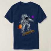 Astronaut Skating On Rocket Skateboard In Space Ki Tシャツ (デザイン正面)