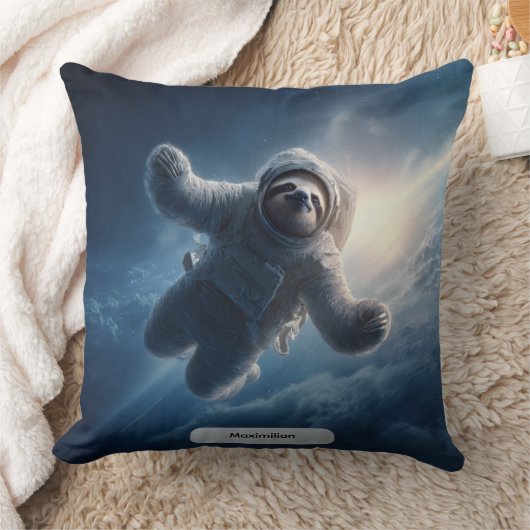 Astronaut Sloth Space Surreal Animal Personalized  クッション (ブランケット)