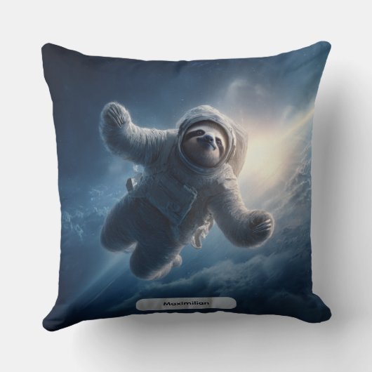 Astronaut Sloth Space Surreal Animal Personalized クッション (裏面)