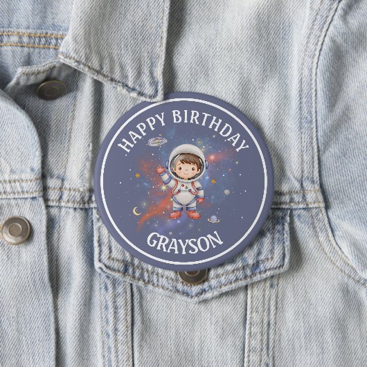 Astronaut Space Birthday 缶バッジ (インサイチュ)