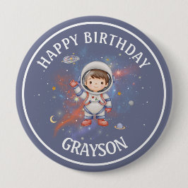 Astronaut Space Birthday 缶バッジ