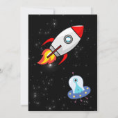 Astronaut Space Birthday Boy Party - Blast Off  招待状 (裏面)