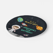 Astronaut Space Birthday Paper - Cosmic Party  ペーパープレート (アングル)