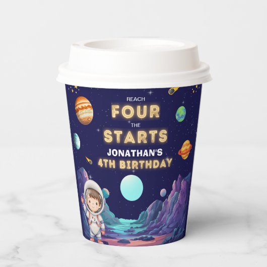 Astronaut Space Boy 4th Birthday  紙コップ (裏面)