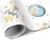 Astronaut Space-Themed Birthday ラッピングペーパー (ロールコーナー)