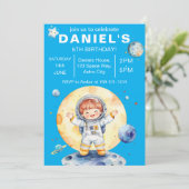 Astronaut Space-Themed Custom Birthday Party 招待状 (スタンド正面)