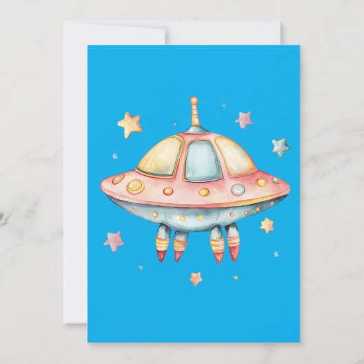 Astronaut Space-Themed Custom Birthday Party 招待状 (裏面)