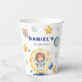 Astronaut Space-Themed Custom Birthday Party 紙コップ (裏面)