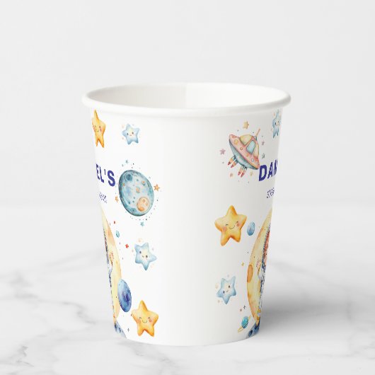 Astronaut Space-Themed Custom Birthday Party 紙コップ (左)