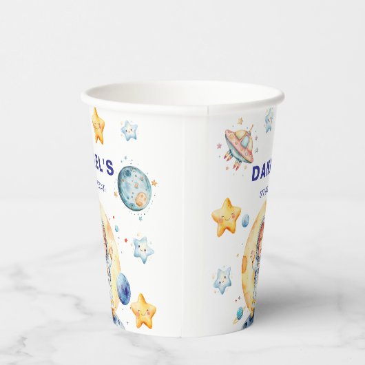 Astronaut Space-Themed Custom Birthday Party 紙コップ (右)